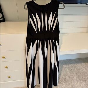 Elegant Black and White Sleeveless Dress